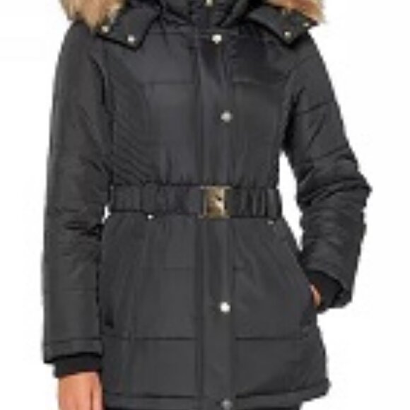 INTL D.ET.A.I.L.S Hooded Faux Winter Coat - Picture 1 of 4